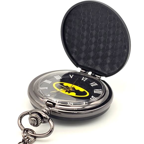 Hero Emblem Pocket Watch – Personalized Black Yellow Enamel Vintage Style Gift - Picture 3 of 10